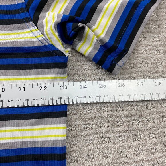 Wilson Golf Shirt Men Extra Large XL Blue Black Gray Green Striped Polo Outdoor - Picture 6 of 7